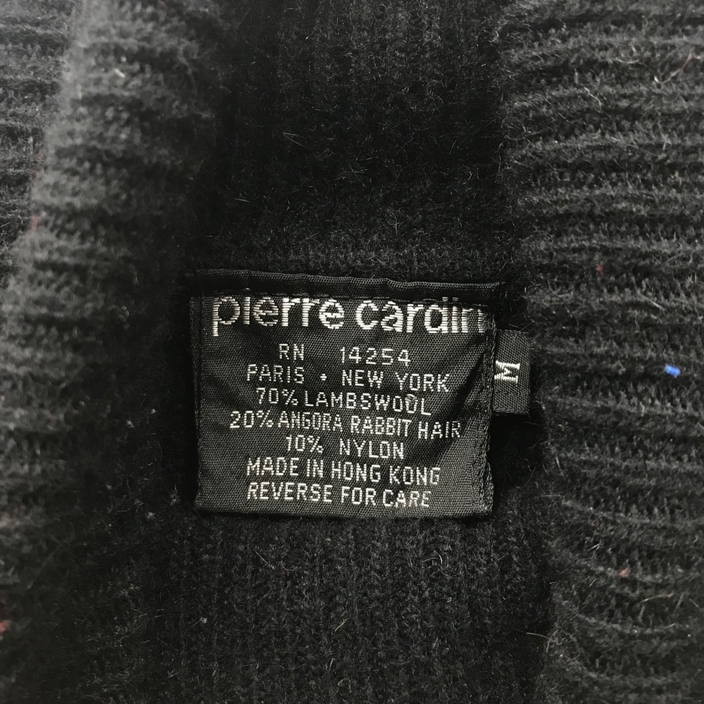 Pierre Cardin Top Lambswool Angora Women's M Black Sleeveless Turtleneck - Picture 2 of 4